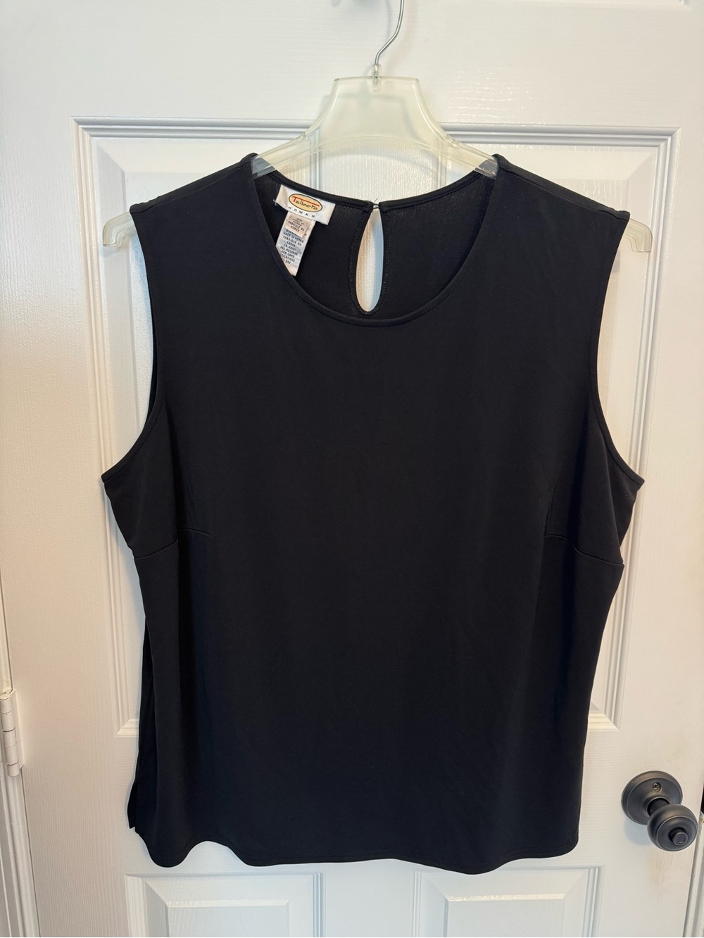 Talbots Woman 2X Black Sleeveless Camisole Tank Top Shell scoop neck